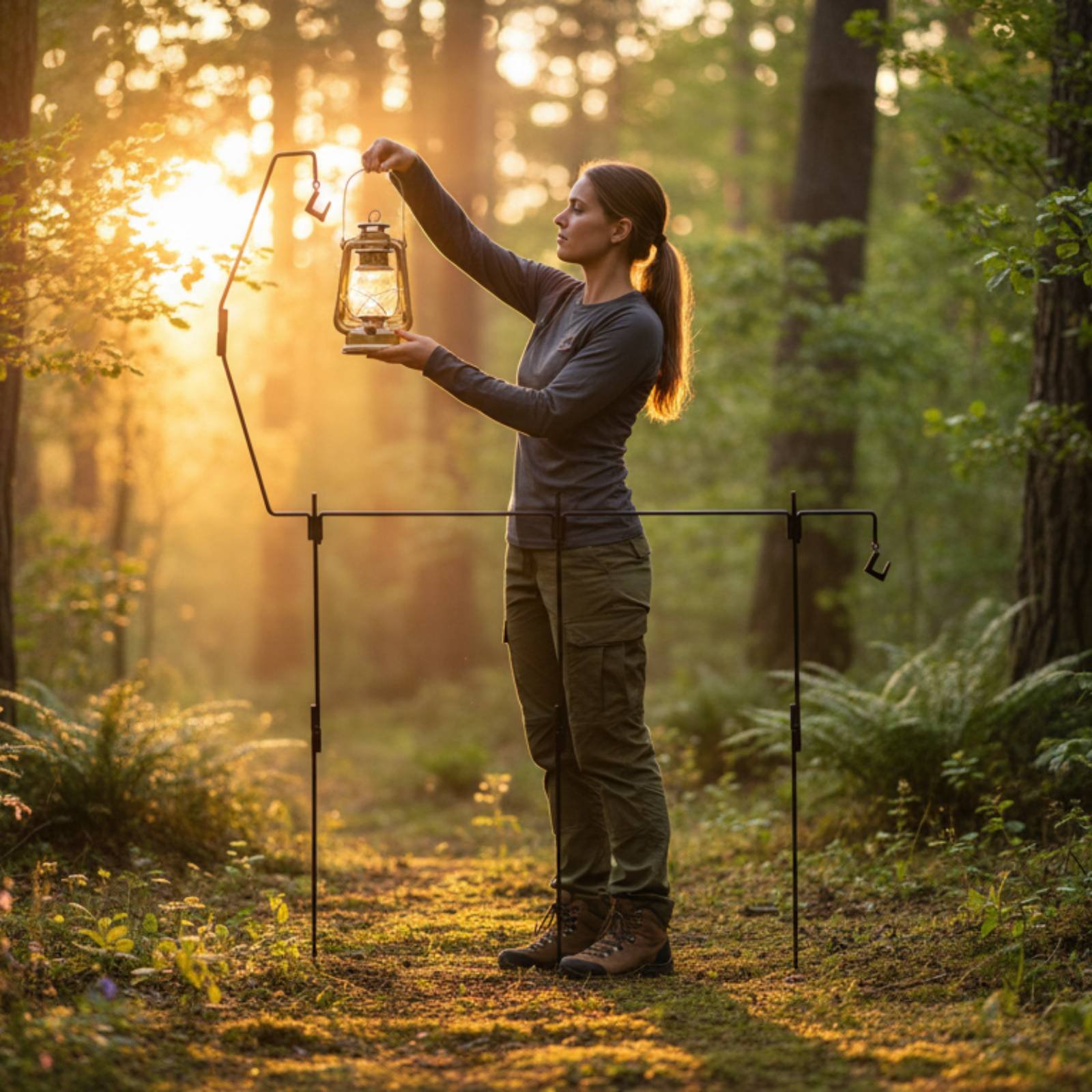Hanging Outdoor Lighting - Stojak na latarnię kempingową, odłączany maszt