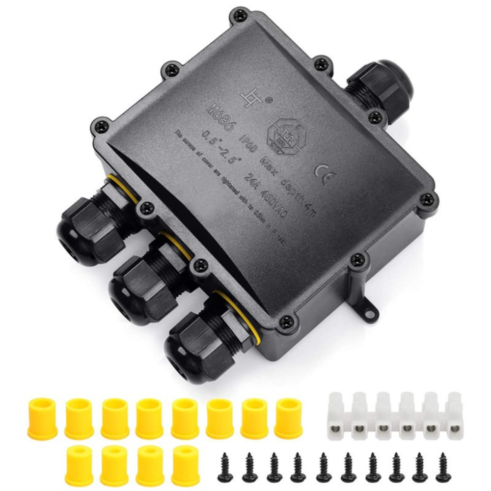 Outdoor Lighting Underground Wiring - 4Way 1In3Out IP68 Wodoodporny przewód zasilający