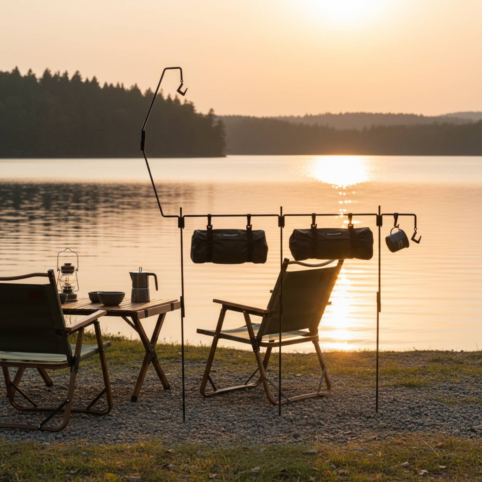 Hanging Outdoor Lighting - Stojak na latarnię kempingową, łatwy w