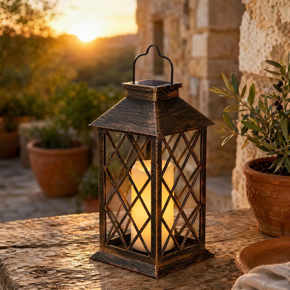 Hanging Outdoor Lighting - Retro Lampion Solarny, Zewnętrzna Lampa Solarna