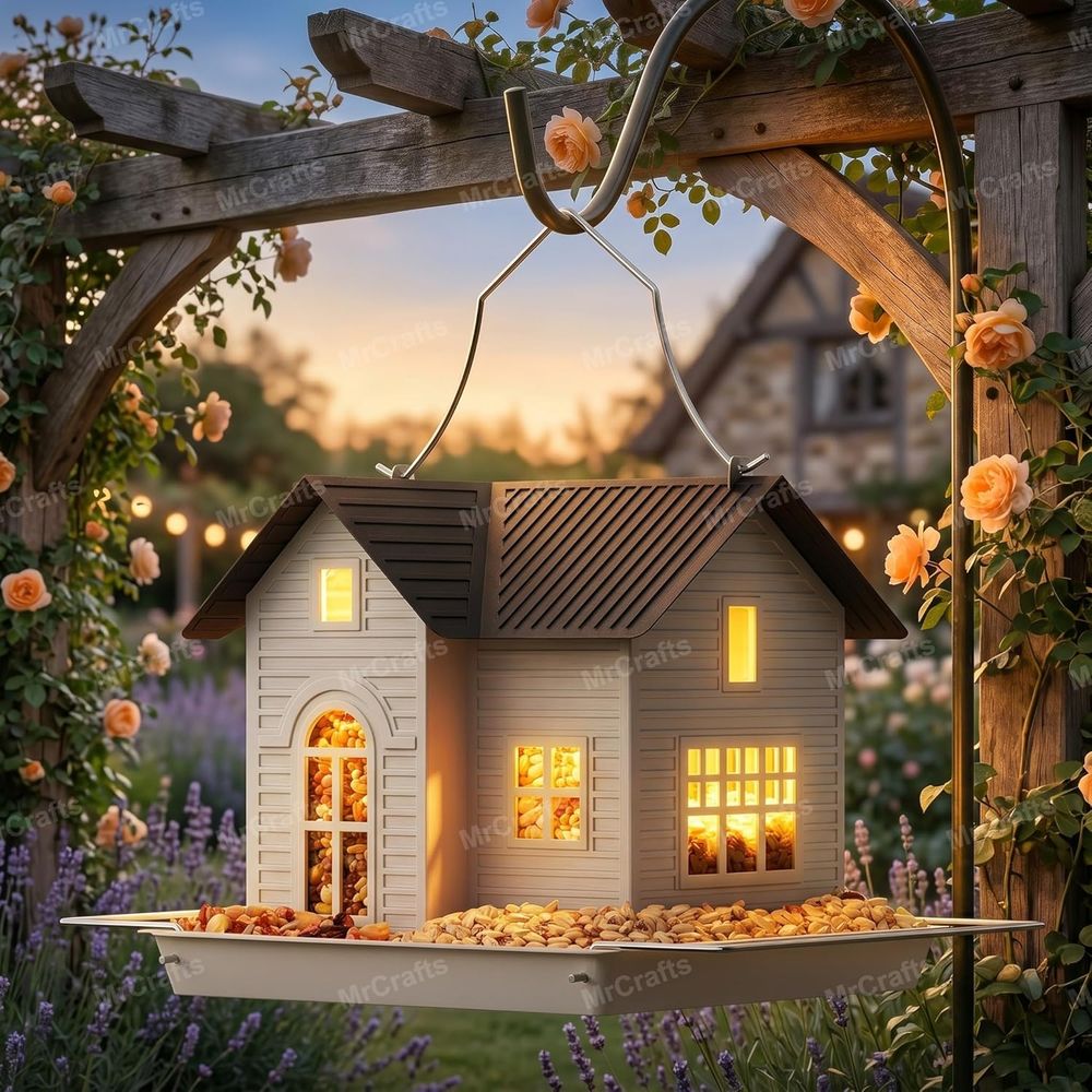 Outdoor Lighting Unique - Wiszący metalowy karmnik dla ptaków ze