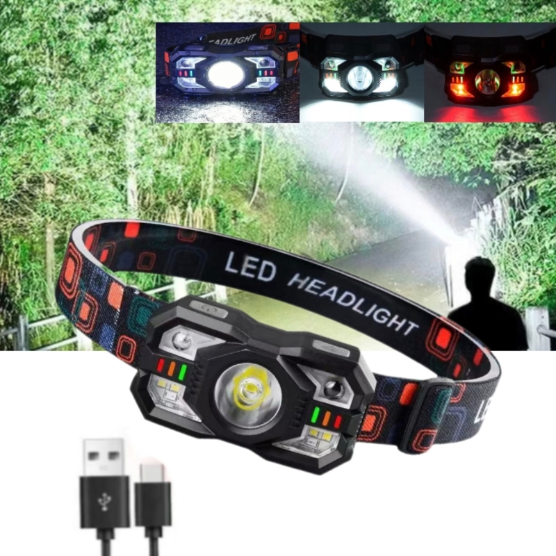 Outdoor Lighting Usa - Akumulatorowa lampa czołowa USB, przenośna lampa