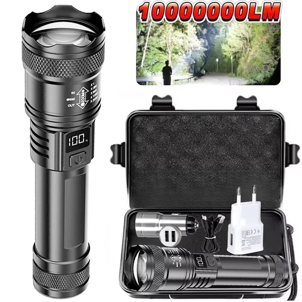 Outdoor Lighting Usa - Akumulatorowa latarka LED z zoomem, wyświetlaczem