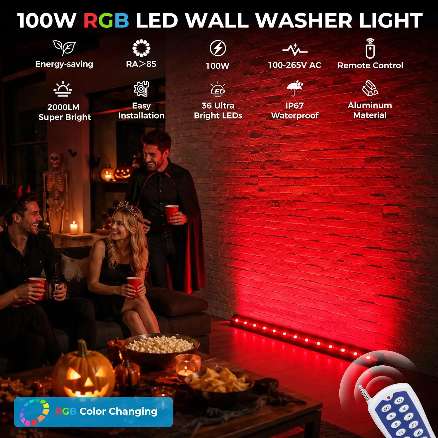 2-pak RGB reflektorów ścieniow – Outdoor Lighting Remote Control recenzja i cena